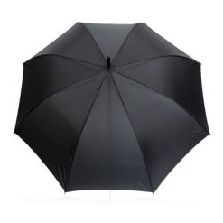 Bambusowy parasol automatyczny 27" AWARE™ RPET z nadrukiem Twojego logo, materiał: metal, rpet, kolor: czarny