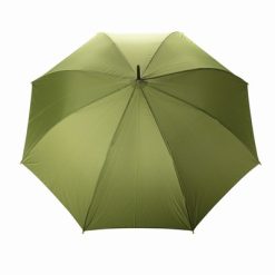 Bambusowy parasol automatyczny 27" AWARE™ RPET z nadrukiem Twojego logo, materiał: metal, rpet, kolor: zielony