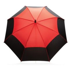 Parasol sztormowy 27", automatyczny AWARE™ RPET z nadrukiem Twojego logo, materiał: metal, rpet, kolor: czerwony