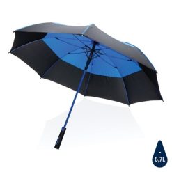 Parasol sztormowy 27", automatyczny AWARE™ RPET z nadrukiem Twojego logo, materiał: metal, rpet, kolor: niebieski