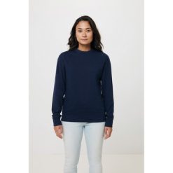 Bluza z bawełny z recyklingu Iqoniq Zion z nadrukiem Twojego logo, materiał: bawełna, kolor: niebieski