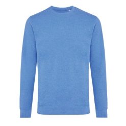 Bluza z niebarwionej bawełny z recyklingu Iqoniq Denali z nadrukiem Twojego logo, materiał: bawełna, kolor: niebieski