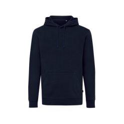 Bluza z kapturem z bawełny z recyklingu Iqoniq Jasper z nadrukiem Twojego logo, materiał: bawełna, kolor: niebieski