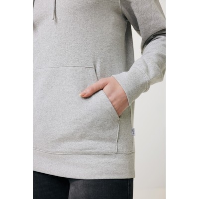 Bluza z kapturem z niebarwionej bawełny z recyklingu Iqoniq Torres z nadrukiem Twojego logo, materiał: bawełna, kolor: szary Bluza z kapturem z niebarwionej bawełny z recyklingu Iqoniq Torres z nadrukiem Twojego logo, materiał: bawełna, kolor: szary