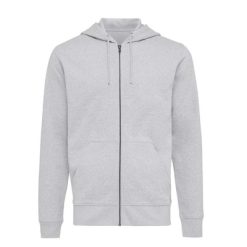 Bluza z kapturem z bawełny z recyklingu Iqoniq Abisko z nadrukiem Twojego logo, materiał: bawełna, kolor: szary