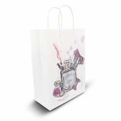 Torba papierowa A5 | Dialla S z nadrukiem Twojego logo, materiał: papier, kolor: biały