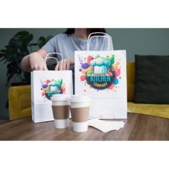 Torba papierowa A5 | Dialla S z nadrukiem Twojego logo, materiał: papier, kolor: biały