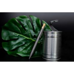 Długopis z aluminium z recyklingu | Randall z nadrukiem Twojego logo, materiał: aluminium, bambus, rpet, kolor: czarny