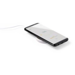 Ładowarka bezprzewodowa 10W ze słomy pszenicznej z nadrukiem Twojego logo, materiał: plastik, bambus, słoma pszeniczna, kolor: neutralny