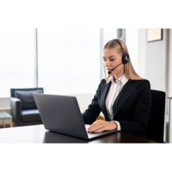 Zestaw słuchawkowy: słuchawki nauszne z mikrofonem | Kaur z nadrukiem Twojego logo, materiał: plastik, kolor: czarny