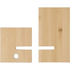 Bambusowy stojak na telefon z nadrukiem Twojego logo, materiał: bambus, kolor: brązowy