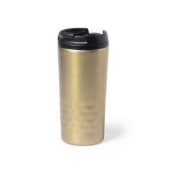 Geometryczny kubek termiczny 310 ml z nadrukiem Twojego logo, materiał: pp, stal nierdzewna, stal, kolor: złoty