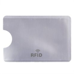 Etui na kartę kredytową, ochrona RFID z nadrukiem Twojego logo, materiał: aluminium, kolor: srebrny