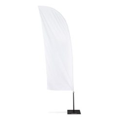 Żagiel reklamowy, flaga reklamowa ze stojakiem | Carlos z nadrukiem Twojego logo, materiał: metal, plastik, poliester, kolor: biały