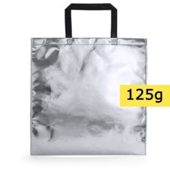 Torba na zakupy z nadrukiem Twojego logo, materiał: non-woven, kolor: srebrny