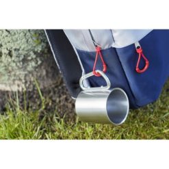 Metalowy kubek 185 ml z karabińczykiem z nadrukiem Twojego logo, materiał: aluminium, stal nierdzewna, stal, kolor: czarny