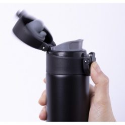 Kubek termiczny 330 ml z nadrukiem Twojego logo, materiał: stal nierdzewna, stal, kolor: czarny