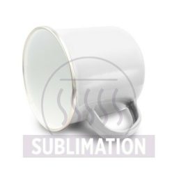 Emaliowany kubek 360 ml | Sandra z nadrukiem Twojego logo, materiał: metal, kolor: biały