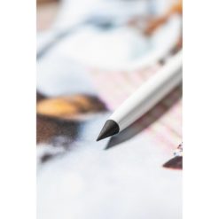 "Wieczny" ołówek, touch pen | Evald z nadrukiem Twojego logo, materiał: aluminium, kolor: biały