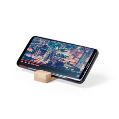 Bambusowy brelok do kluczy, stojak na telefon z nadrukiem Twojego logo, materiał: bambus, kolor: neutralny