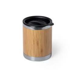 Bambusowy kubek termiczny 300 ml z nadrukiem Twojego logo, materiał: bambus, stal nierdzewna, stal, kolor: neutralny
