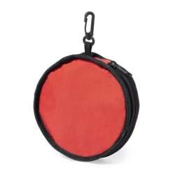 Podwójna miska dla psa RPET, składana, karabińczyk z nadrukiem Twojego logo, materiał: poliester, rpet, kolor: czerwony