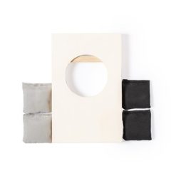 Drewniana gra zręcznościowa, 4 el. z nadrukiem Twojego logo, materiał: drewno, kolor: neutralny