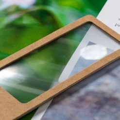 Lupa z kartonu z recyklingu, zakładka do książki z nadrukiem Twojego logo, materiał: karton, kolor: neutralny