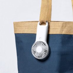 Wentylator kieszonkowy z nadrukiem Twojego logo, materiał: plastik, kolor: biały