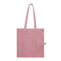 Torba na zakupy z bawełny z recyklingu, składana z nadrukiem Twojego logo, materiał: bawełna, kolor: czerwony