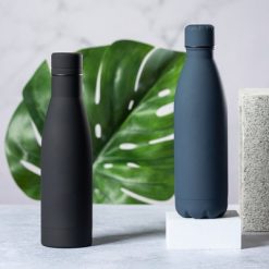 Butelka sportowa 750 ml z nadrukiem Twojego logo, materiał: guma, stal nierdzewna, stal, kolor: biały