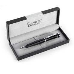 Długopis Charles Dickens® w pudełku z nadrukiem Twojego logo, materiał: metal, plastik, papier, kolor: czarny