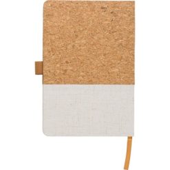 Notatnik A5 z nadrukiem Twojego logo, materiał: papier, korek, poliester, juta, bawełna, spandex, kolor: biały