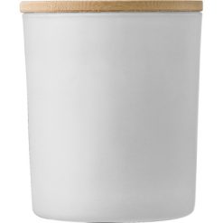 Świeczka zapachowa z nadrukiem Twojego logo, materiał: bambus, szkło, kolor: biały