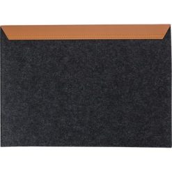 Etui na laptopa 14" z filcu RPET, teczka na dokumenty z nadrukiem Twojego logo, materiał: pu, rpet, filc, kolor: grafitowy