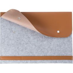 Etui na laptopa 14" z filcu RPET, teczka na dokumenty z nadrukiem Twojego logo, materiał: pu, rpet, filc, kolor: szary