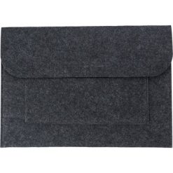 Etui na laptopa z filcu RPET, teczka na dokumenty z nadrukiem Twojego logo, materiał: rpet, filc, kolor: grafitowy