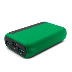 Power bank 10000 mAh | Dashonte z nadrukiem Twojego logo, materiał: plastik, guma, kolor: zielony