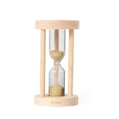 Szklana klepsydra z nadrukiem Twojego logo, materiał: drewno, szkło, szkło borokrzemowe, kolor: neutralny