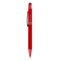 Długopis, touch pen | Ida z nadrukiem Twojego logo, materiał: aluminium, kolor: czerwony