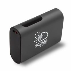 Power bank 10000 mAh | Walt z nadrukiem Twojego logo, materiał: plastik, aluminium, kolor: grafitowy
