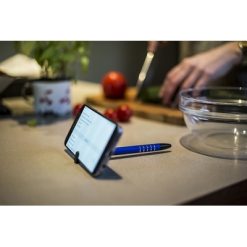 Długopis, touch pen, stojak na telefon | Erran z nadrukiem Twojego logo, materiał: plastik, aluminium, kolor: czarny