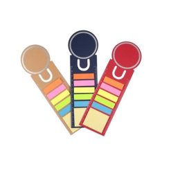 Zestaw do notatek, karteczki samoprzylepne, zakładka do książki, linijka, notatnik | Young z nadrukiem Twojego logo, materiał: karton, papier, kolor: granatowy