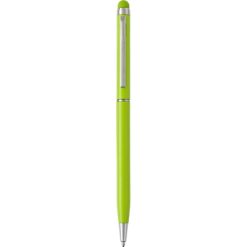 Długopis, touch pen z nadrukiem Twojego logo, materiał: metal, guma, kolor: jasnozielony