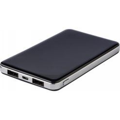 Power bank 5000 mAh z nadrukiem Twojego logo, materiał: plastik, kolor: czarny