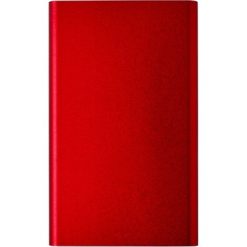 Power bank 4000 mAh z nadrukiem Twojego logo, materiał: aluminium, kolor: czerwony