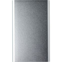 Power bank 4000 mAh z nadrukiem Twojego logo, materiał: aluminium, kolor: srebrny