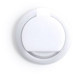 Wielofunkcyjny uchwyt do telefonu, stojak na telefon z nadrukiem Twojego logo, materiał: plastik, kolor: biały