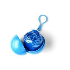 Peleryna w kulce z nadrukiem Twojego logo, materiał: plastik, pvc, kolor: niebieski