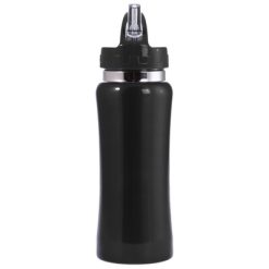 Butelka sportowa 600 ml z nadrukiem Twojego logo, materiał: metal, stal nierdzewna, stal, kolor: czarny